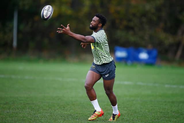 South Africa captain Siya Kolisi, pictured training at Peffermill in Edinburgh, has been impressed by Scotland. (Photo by Steve Haag/Gallo Images/Getty Images)