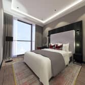 Some of the 25 guest rooms will offer a live view of the pitch or city skyline on HD plasma screens. Picture: contributed.