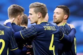 Carl Starfelt, pictured in action for Sweden in a friendly against Estonia in March, is close to joining Celtic. (Photo by Linnea Rheborg/Getty Images)