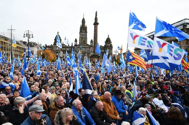 An indyref2 rally in Glasgow in November, 2019