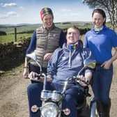 Alice Gully and Kate Mactaggart with Doddie Weir. Pic: Bill McBurnie Photography