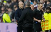 Hearts head coach Steven Naismith and his Hibs counterpart Nick Montgomery shake hands after the 2-2 draw at Tynecastle.