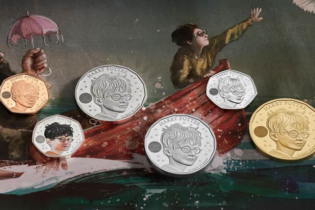 The Harry Potter Collection, a coin collection released by the Royal Mint to celebrate 25th anniversary of Harry Potter and The Philosopher's Stone. Picture: The Royal Mint/PA Wire