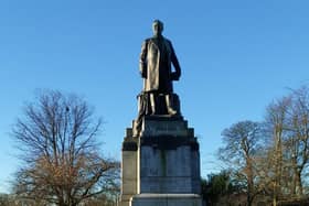 A statue of famous Dunfermline son Andrew Carnegie, located in the city's Pittencrieff Park, known locally as The Glen. Picture: Scott Reid