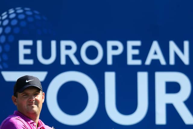 Patrick Reed prepares to tee off the 1st hole during day two of the DP World Tour Championship at Jumeirah Golf Estates. Picture: Andrew Redington/Getty Images