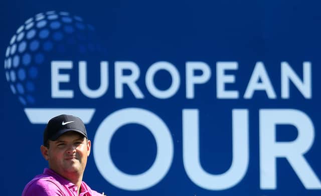 Patrick Reed prepares to tee off the 1st hole during day two of the DP World Tour Championship at Jumeirah Golf Estates. Picture: Andrew Redington/Getty Images