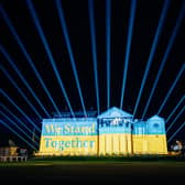 The R&A Celebration of Light included a tribute in support of Ukraine and its people as colours of the nation’s flag were projected on to the R&A Clubhouse in St Andrews. Picture: James Bridle