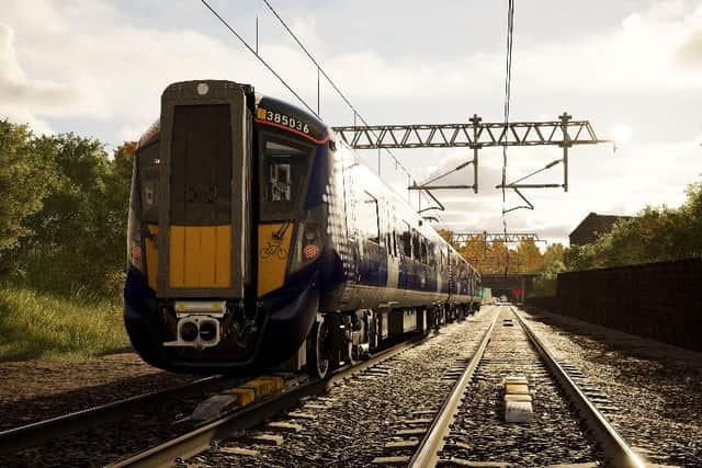 ScotRail’s Class 385 Hitachi electric train is the breakout star of a new train simulator game, Train Sim World 3: ScotRail Express: Edinburgh – Glasgow.