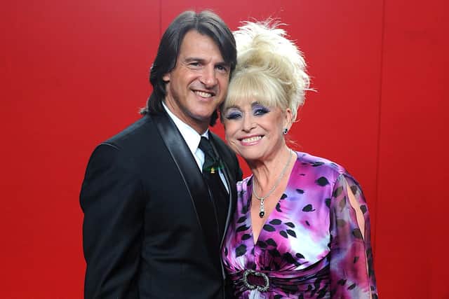 Barbara Windsor and husband Scott Mitchell arriving for the 2009 British Soap Awards