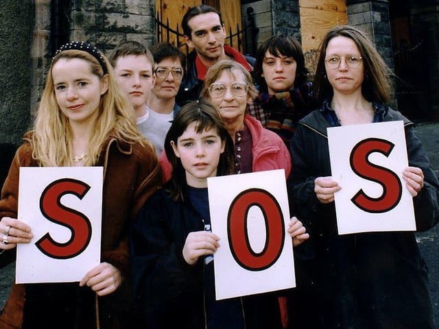 Save Our Baths campaigners tried in vain to stop the closure of Infirmary Street Baths in February 1995. The baths closed later that year.