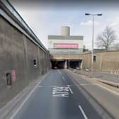 The three-vehicle crash happened at around 6pm on Wednesday night at the slip road for the Clyde Tunnel at Balshagray Avenue in Glasgow.