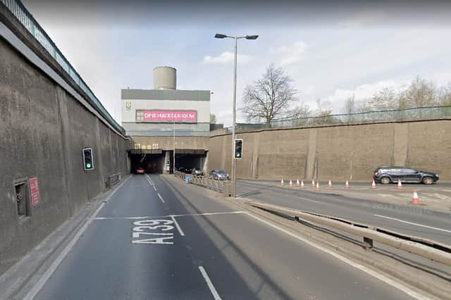 The three-vehicle crash happened at around 6pm on Wednesday night at the slip road for the Clyde Tunnel at Balshagray Avenue in Glasgow.