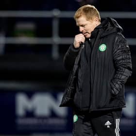 Celtic manager Neil Lennon during his final match in charge, the 1-0 defeat against Ross County at Dingwall. (Photo by Craig Williamson / SNS Group)