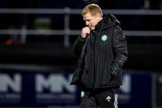Celtic manager Neil Lennon during his final match in charge, the 1-0 defeat against Ross County at Dingwall. (Photo by Craig Williamson / SNS Group)