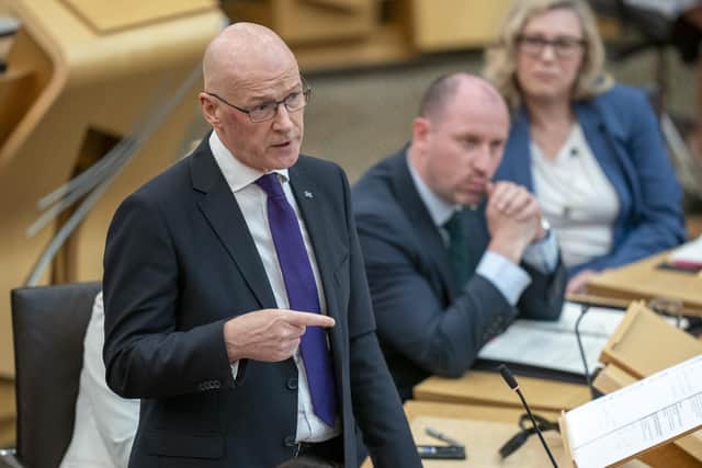 First Minister John Swinney during PIC: Jane Barlow/PA Wire