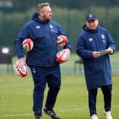 England scrum coach Matt Proudfoot, left, has tested positive for Covid-19, meaning head coach Eddie Jones, right, has had to self-isolate. Picture: David Rogers/PA Wire