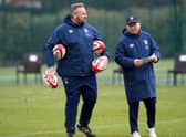 England scrum coach Matt Proudfoot, left, has tested positive for Covid-19, meaning head coach Eddie Jones, right, has had to self-isolate. Picture: David Rogers/PA Wire