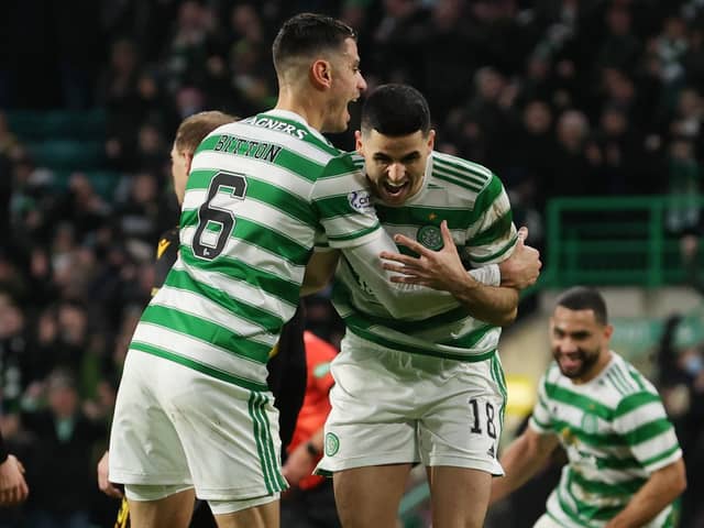 Tom Rogic (right) and Nir Bitton are leaving Celtic this summer.  (Photo by Craig Foy / SNS Group)