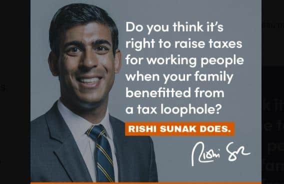 Labour has continued its personal attacks on Rishi Sunak with an advert targeting his wife’s previous non-dom tax status.
