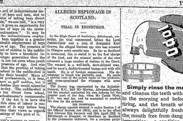 The case reported in The Scotsman on July 23, 1912. Picture: Scotsman archive