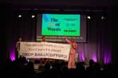 Author Mikaela Loach (far right) at the 2023 Edinburgh International Book Festival kickstarting a mass walkout from her panel show on the event's opening night to protest the festival having Baillie Gifford as one of its sponsors (pic: Harvey Blackmore)