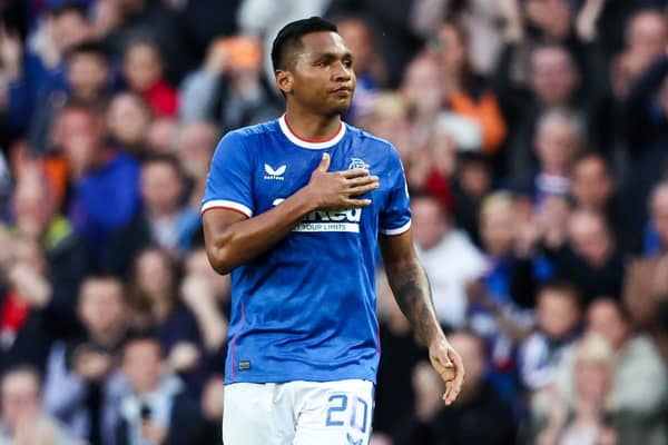Alfredo Morelos, pictured on his last appearance for Rangers, has joined Brazilian club Santos.  (Photo by Ross MacDonald / SNS Group)