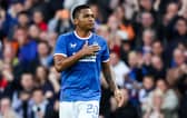 Alfredo Morelos, pictured on his last appearance for Rangers, has joined Brazilian club Santos.  (Photo by Ross MacDonald / SNS Group)