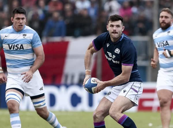 Scotland's Blair Kinghorn in action during the first Test against Argentina in Jujuy. (Photo by Pablo Gasparini/AFP via Getty Images)