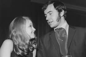 Man about town Barry Mason with English actress Linda Hayden in 1968. (Picture: Getty Images)