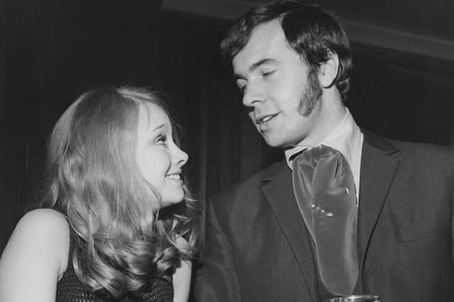 Man about town Barry Mason with English actress Linda Hayden in 1968. (Picture: Getty Images)