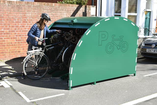 The type of bike storage used in some UK cities