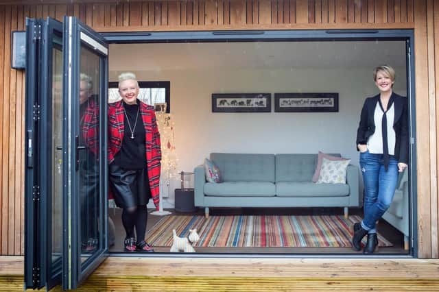 Outside In Garden Rooms founder Mel Russell (right) with sister Wendy Isaac, who is joining the business. Picture: contributed.