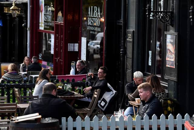 Outdoor hospitality will be able to reopen in Scotland from late April, First Minister Nicola Sturgeon has announced. (Photo by Jeff J Mitchell/Getty Images)