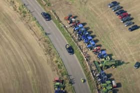 Tractors formed a guard of honour