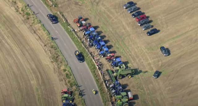 Tractors formed a guard of honour