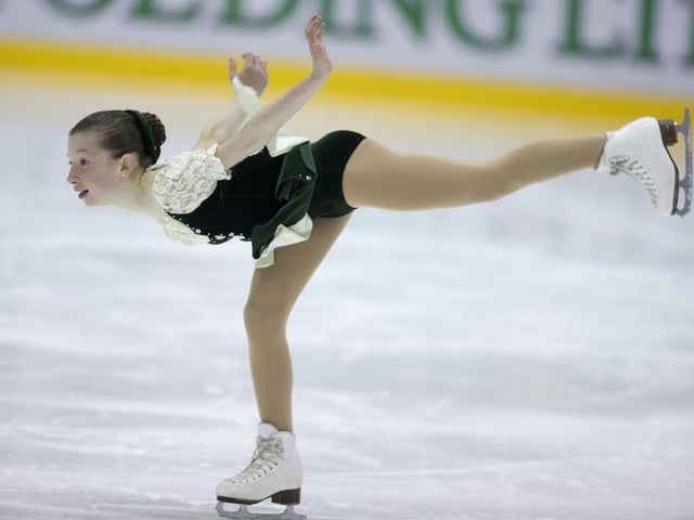 Kara Ramsay from Edinburgh is perfectly poised during the Inclusive Skating (IS) Scottish and International Championships in 2012.