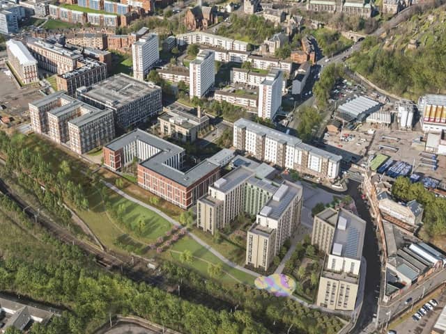 A CGI of how the new development will fit into the Collegelands regeneration project in the Calton area of Glasgow, which was started in 2004.