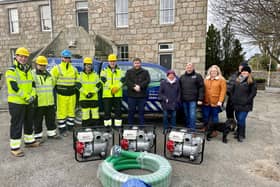 Engineers from SSEN Transmission's Kintore Substation project donated the pumps to the Kintore Resilience Group.
