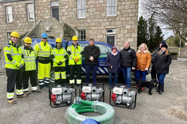Engineers from SSEN Transmission's Kintore Substation project donated the pumps to the Kintore Resilience Group.
