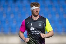 Gregor Brown started in the back row for Glasgow Warriors against Ospreys.  (Photo by Ross MacDonald / SNS Group)