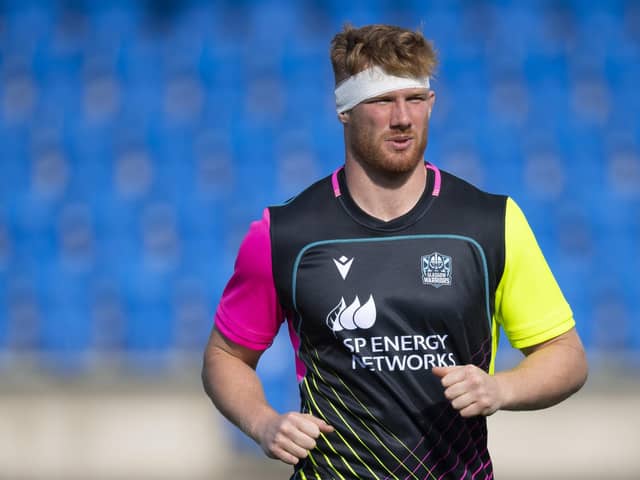 Gregor Brown started in the back row for Glasgow Warriors against Ospreys.  (Photo by Ross MacDonald / SNS Group)
