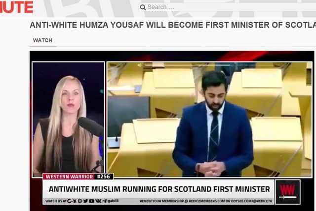 In one video uploaded to BitChute, Lana Lokteff said Scots "deserve what’s coming" if they voted for Mr Yousaf. Picture: BitChute