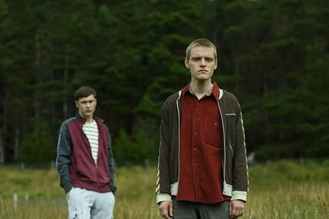 Danny (Lewis Gribben) and Aaron (Samuel Bottomley) in Channel Four's Somewhere Boy. Pic: Channel 4 / Parisa Taghizadeh.