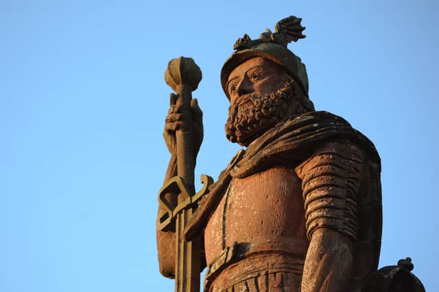 The William Wallace Statue situated overlooking the River Tweed near Melrose.  Picture: Ian Rutherford