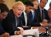 Prime Minister Boris Johnson chairs a Cabinet meeting at 10 Downing Street. Picture: Daniel Leal/PA Wire