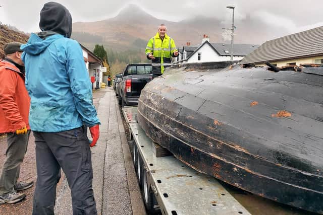 The rowing boat, which dates from the late 19th or early 20th Century, is one of three vessels which have been used for the funeral journey to Eilean Munde. PIC: contributed