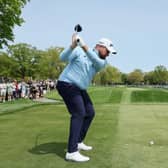 Shane Lowry tees off at the sixth hole during a practice round prior to the 2023 PGA Championship at Oak Hill Country Club in Rochester, New York. Picture: Andy Lyons/Getty Images.