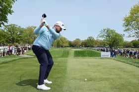 Shane Lowry tees off at the sixth hole during a practice round prior to the 2023 PGA Championship at Oak Hill Country Club in Rochester, New York. Picture: Andy Lyons/Getty Images.