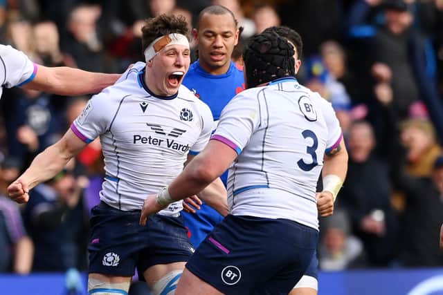 Rory Darge impressed for Scotland against France last month at BT Murrayfield, scoring his first Test try. (Picture by Stu Forster/Getty Images)
