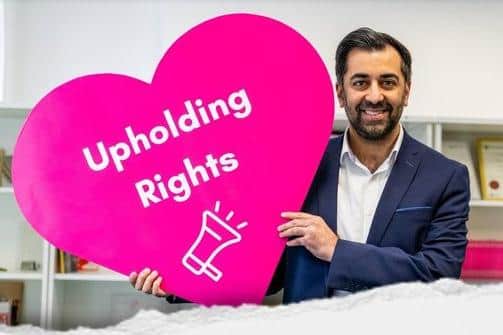SNP leadership candidate Humza Yousaf tweeted this image along with a promise to advance women’s rights